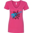 thumbnail image 3 of Inktastic Rock and Roll Lives with Blue Guitar Women's V-Neck T-Shirt, 3 of 5