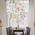 thumbnail image 3 of Pink Spring Floral Tie Up Curtains for Windows, Adjustable Balloon Window Shades, Flowers Botanical Elegant Wooden Kitchen Window Treatments Farmhouse Short Curtains with Rod Pocket 42"x45", 3 of 8