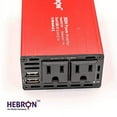 thumbnail image 2 of Hebron 300w Car Power Inverter - Portable 12V DC to 110V AC Charger - Cigarette Lighter Adapter - 2 USB Ports and 1 US AC Outlet, 2 of 6
