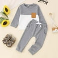 thumbnail image 2 of Jamsmile Toddler Boys Outfit Sets Long Sleeve Color Crewneck Pullovers Hoodies And Pants Outfits 2 Piece Child Boys Clothes, 2 of 7