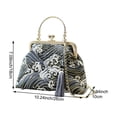 thumbnail image 7 of Jiibva Retro Shoulder Chain Messenger Clutch Chinese Style Embroidered Jacquard Women's Evening Bags, 7 of 7