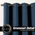 thumbnail image 3 of Extra Long 15 FT Blackout Curtain, Antique Bronze Grommet Tall Curtain for High Ceiling or Long Window, 2 Story Curtain for Living Room (1 Panel, 52" W x 180" L, INDIGO), 3 of 5
