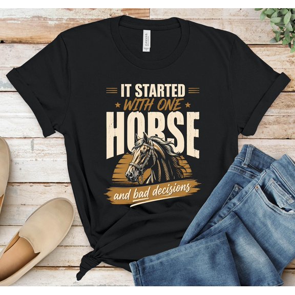 Western Western Horse Novelty Clean Graphic T-Shirt Size S-5XL