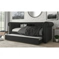 thumbnail image 2 of Milton Greens Stars Inc Modern Fabric Rolled Arm Day Bed in Dark Gray, 2 of 2