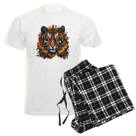 CafePress - Sunflower Tiger Pajamas - Men's Light Loose Fit Cotton Pajama Set