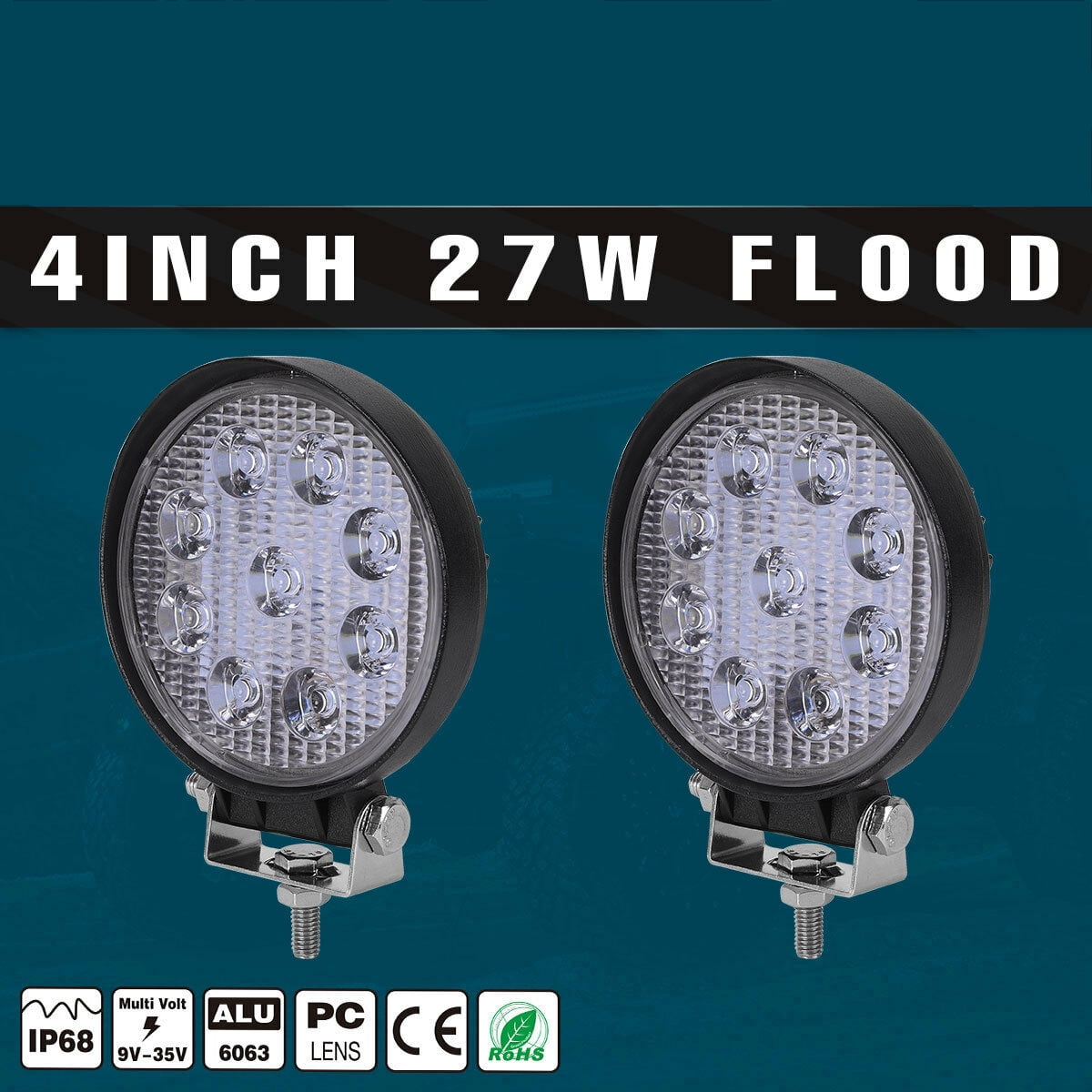2 Years Warranty LED Light Bar YITAMOTOR LED Pod Light 4Pcs 4Inch 48W Square Flood Work Light Offroad Light Led Fog Light Truck Light Driving Light Boat Lighting for Tractor ATV 4X4 12V 24V