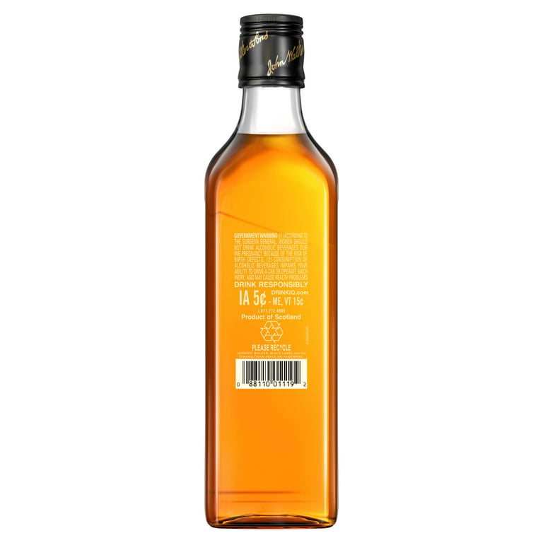 375 Black ml, Label 40% Blended Walker Johnnie Scotch ABV Whisky,