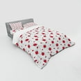 thumbnail image 3 of Floral Duvet Cover Set, Repeating Colorful Doodle Style Inspired Dog Rose Flower Garden Art Pattern, Bedding Set with Shams and Fitted Sheet, 3 Sizes, by Ambesonne, 3 of 3