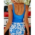 thumbnail image 4 of Bsubseach Bikini Women Button Split Swimsuit Square Neck Printed Swimsuit High Waisted, 4 of 4