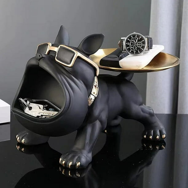 Bandeja de entrada para poner llaves, decoración para sala de estar, armario de zapatos de lujo, Bulldog