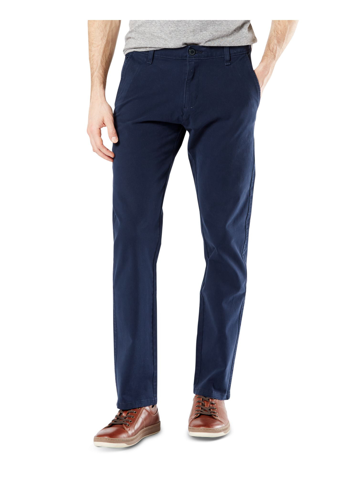 DOCKERS Mens Navy Tapered, Slim Fit Chino Pants W44\L34 