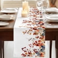thumbnail image 3 of Table Runners 120 Inches Long Dress Scarves, Eucalyptus Leaves Farmhouse Coffee/Dining/Kitchen Table Runner for Living Room, Brown Summer Botanical Weeping Watercolor 13x120 Inch, 3 of 9