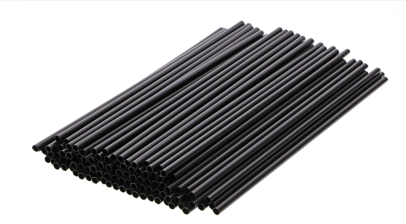 Topboutique 500pcs 8 Inches Extra Long Plastic Straws Disposable Drinking Straws (Black