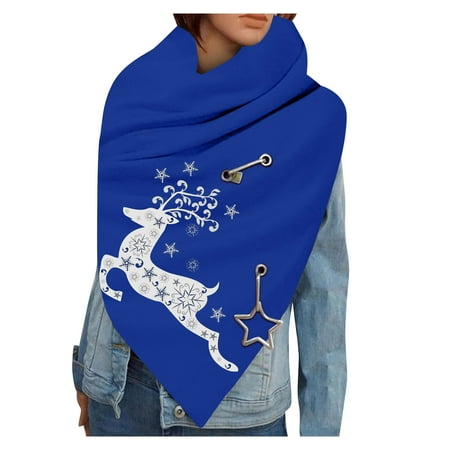 

Dadaria Fall Scarf Fashion Winter Women Paisley Print Button Soft Wrap Casual Warm Scarves Shawls Blue Women