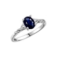 thumbnail image 5 of RYLOS Rings for Women Sterling Silver Classic Style Birthstone Ring 7X5MM Oval Gemstone &  Diamonds September Sapphire Jewelry for Women Size 10, 5 of 7
