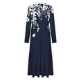 thumbnail image 4 of Fnooota Womens Maxi Dresses, Crew Neck Spring Fall Long Sleeve Casual Party Dress Navy Size M, 4 of 4