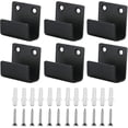 thumbnail image 1 of Gancho de pared de acero inoxidable macizo de 6 piezas, soporte de metal para accesorios de baño y cocina, soporte en ángulo en forma de U para garaje (negro), 1 of 5