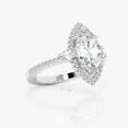 thumbnail image 2 of Vivid Jewel 14K White Gold Plated Women's Ring - Marquise Cut 2 Ct Moissanite Wedding Anniversary Rings - Single Stone Engagement Ring for Her - Anniversary Proposal Rings for Wife, 2 of 2