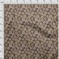 thumbnail image 4 of oneOone Rayon Brown Fabric Floral Retro Craft Projects Decor Fabric Printed By The Yard 56 Inch Wide, 4 of 5