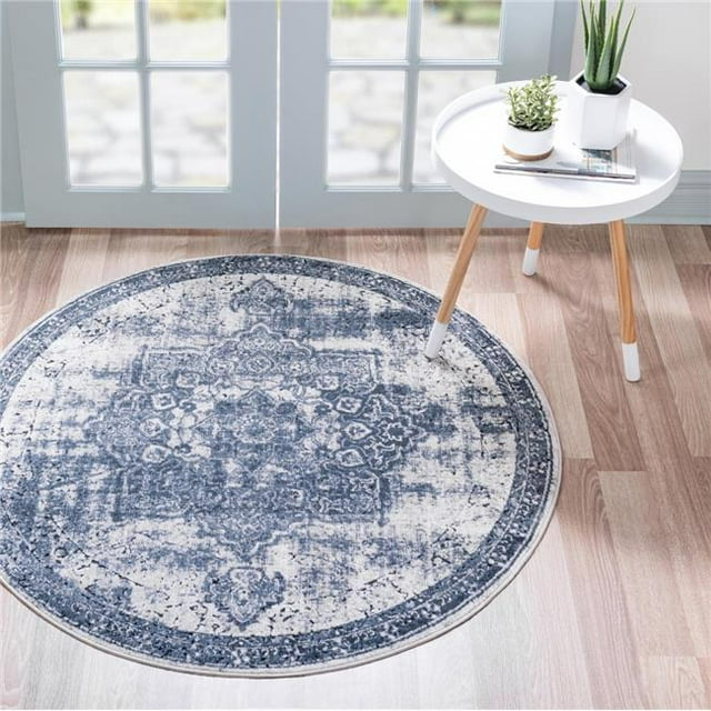 Unique Loom 3146799 8 x 8 ft. Chateau Roosevelt Round Rug, Gray