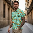 thumbnail image 3 of Binienty Palm Tree Husband Wife Matching Shirts Relaxed Short Sleeve Couples Matching Golf Shirts for Golf Running Sports ,Frangipani Classic Fit Quarter Zip Pullover, 3 of 7