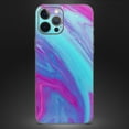 thumbnail image 4 of DesignSkinz Marbleized Pink Ocean Blue v32 Full-Body Skin Decal Wrap Cover for iPhone 16 Pro, 4 of 9