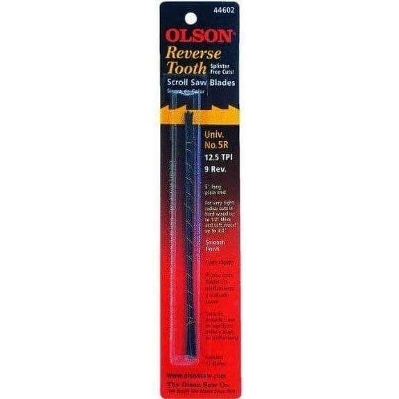 Olson 5" Carbon Steel Scroll Saw Blade 12.5 TPI 12 Pk