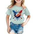 thumbnail image 4 of Girls Casual Short Sleeve T-Shirt with Ice Baseball Print, Comfortable Loose-Fit Top for Everyday Wear and Sports, 4 of 4