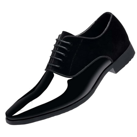 

Josdec Men s Pointed Comfy Leather Shoes Black on Clearance