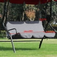 thumbnail image 4 of Swing Cushion Replacement, Garden Courtyard Outdoor Waterproof Polyester Taffeta 3 Seats Foldable Swing Chair Hammock  Cushion Cover Easy To Use, 4 of 8