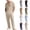 Khaki, variant on POIUYTR Men Summer Linen 2 Piece Sets Casual Short Sleeve Button Shirts Straight Leg Pants Loose Fit Outfits Set