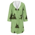 thumbnail image 4 of Women's Fleece Plush Robe Long Warm Plush Bathrobe Loungewear Jacket Printed Comfort Robe, 4 of 5
