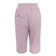 thumbnail image 5 of BLVB Women's Cotton Linen Capri Pants with Drawstring Summer Striped Beachwear Lightweight Elastic Waist Cropped Pants, 5 of 7