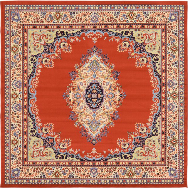 Unique Loom 3128758 Area Rug, 8 Feet, Terracotta/Ivory