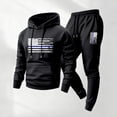 thumbnail image 2 of Hogleaql Sweat Suits for Men 2 Piece Hoodie and Sweatpants Solid Color Fleece Hoodie Joggers Running Pant Set Casual Winter Suits with Pockets Black XL, 2 of 4
