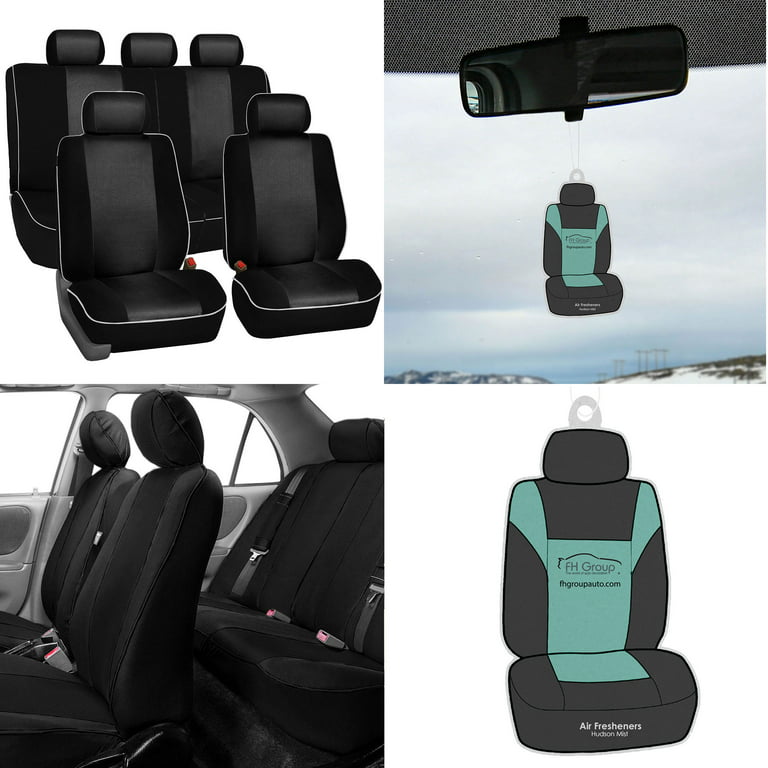 FH Group Edgy Piping Full Set Car Seat Covers, Universal Fit for Cars,  Trucks & SUVs with Bonus Air Freshener