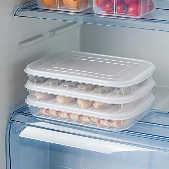 2 Pack/ 4 Pack Plastic Bacon Keeper with Lids Airtight, Deli Meat Cold Cuts Cheese Saver Food Storage Containers for Refrigerators, Freezer, Shallow Low Cookie Holder