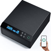 Leather Nightstand Safe for jewelry cigar valuables, Fingerprint Passcode Keys
