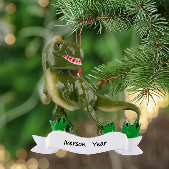 Maxora Personalized Ornaments Customized Christmas Ornament Dinosaur T-Rex Free Customize