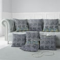 thumbnail image 7 of Papillon Paradise Indoor/Outdoor Pillow with Removable Cover in Gray 18x18, 7 of 7