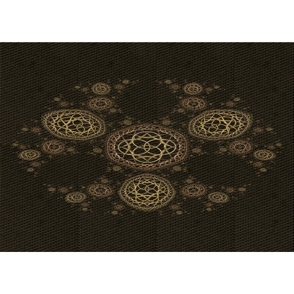 Ahgly Company Indoor Rectangle Patterned Night Black Area Rugs, 3' x 5'