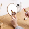 thumbnail image 3 of Espejo de mano con asa, espejo de mano HD con marco de madera, salón de peluquería, espejo liso estilo retro, espejo de mano de maquillaje de salón cosmético para peluqueros profesionales Ormromra WRMH-931-2, 3 of 7