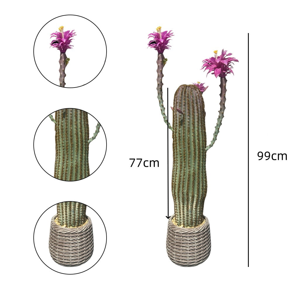 Danolapsi 43Inch Artificial Cactus Plant, Faux Desert Cacti Potted Plant, Artificial Realistic Texture Potted Tall Fake Cactus For Home Office Living Room Bedroom Foyer Porch