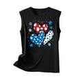 thumbnail image 3 of Fartey American Flag Patriotic Tank Tops for Women 4th of July Sleeveless Shirts Cute USA Flag Graphic Tanks Slim Fit Festival Undershirts Black S, 3 of 4