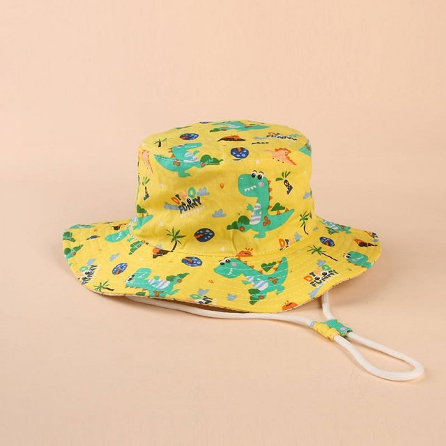 Gorro de pescador de algodón multicolor con estampado de dibujos animados para niños, gorro de lavabo de tamaño pequeño, gorro de primavera y otoño para niños