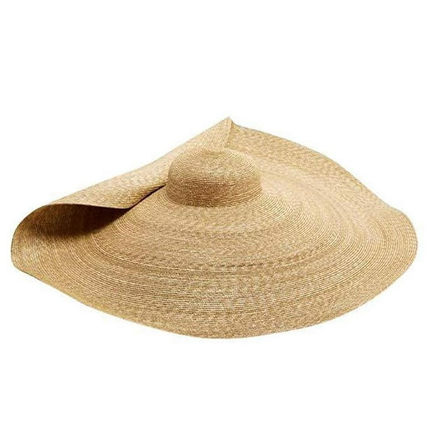 Jobover Floppy Straw Hat Oversized Sun Brimmed Hat Floppy Hat Large Brim Big Brimmed Hat Beach Anti-Uv Sun Protection Foldable Roll Up Summer Hat Othe