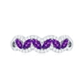 thumbnail image 4 of Rosec Jewels Natural Amethyst Half Eternity Ring (AAA Grade) - Natural Amethyst and Diamond Ring - Ready to Gift for Anniversary, 14K White Gold, US 13.00, 4 of 8