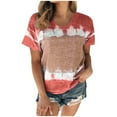 thumbnail image 2 of Tie-Dye T-Shirt Women, Casual Loose Fit Short Sleeve Tee, Round Neck Summer Blouse, Printed Fashion Tops, 2 of 5