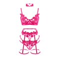 thumbnail image 3 of Gibobby Conjuntos de bragas de encaje Conjunto de Ropa Interior Sexy para Mujer Lenceria Erotica De Encaje con Cuello Sensual Lenceria Sexy para Mujer(Rosa caliente, G), 3 of 5