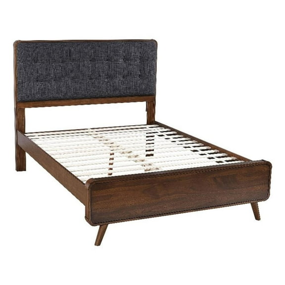 Robyn Wood Full Platform Bed Dark Walnut